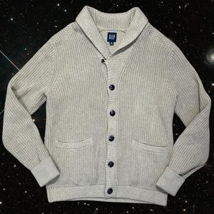 GAP Men's Light Gray Cardigan Sweater